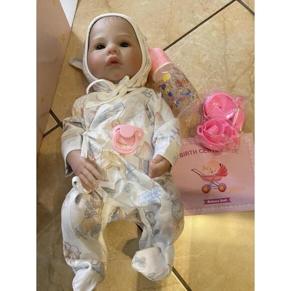 🆕18 Inch Realistic Full Silicone Body Baby Girl Doll with Doll Accessories - Picture 1 of 7